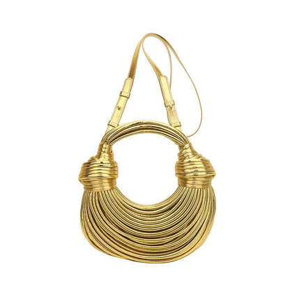 Instafamous Shiny Metal Noodles Underarm Bag - Trendy Evening Accessory 2025 - Buy Center