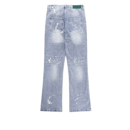 Trendy Men's Straight Trousers - Hand-Painted Jeans in Multiple Sizes - Buy Center
