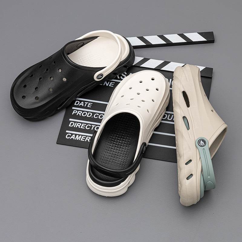 Men's Two-Tone Beach Hole Shoes - Breathable EVA Slippers for Summer - Buy Center