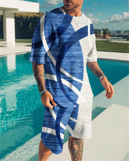 Simple Men's 3D Print Oversized Shirt & Shorts Set - Stylish Comfort 2025 - Buy Center