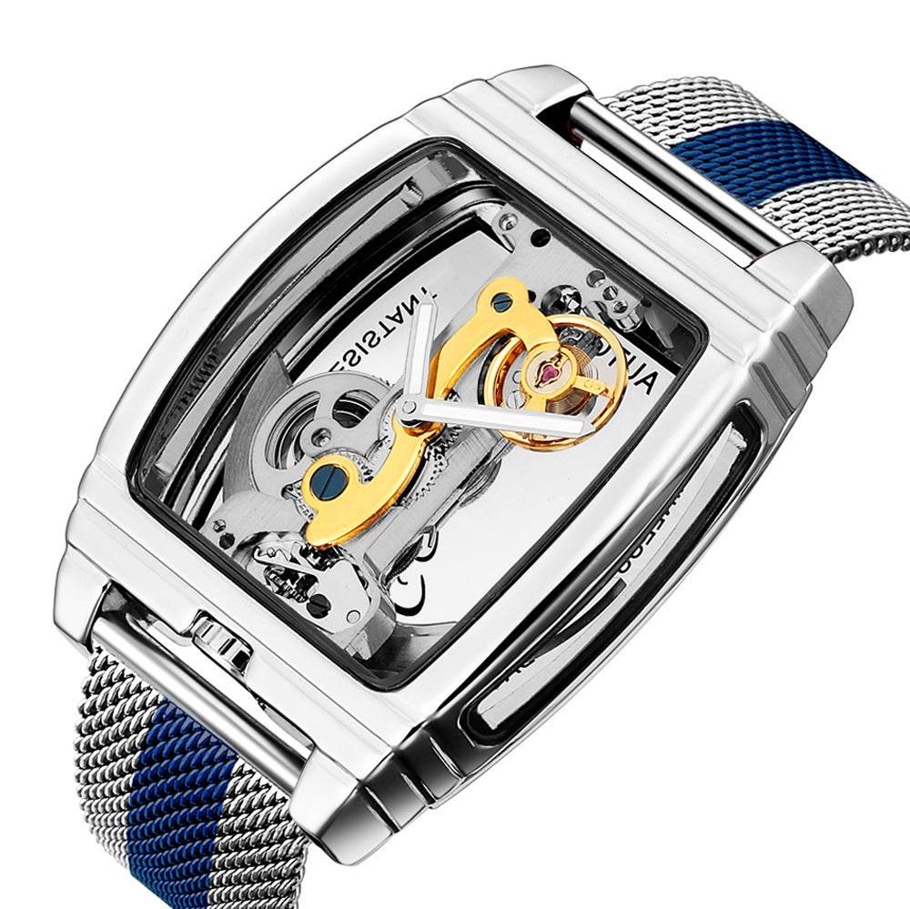 Buy Center Hollow Mechanical Watch - Luminous, Casual Style, 47mm Dial - Buy Center