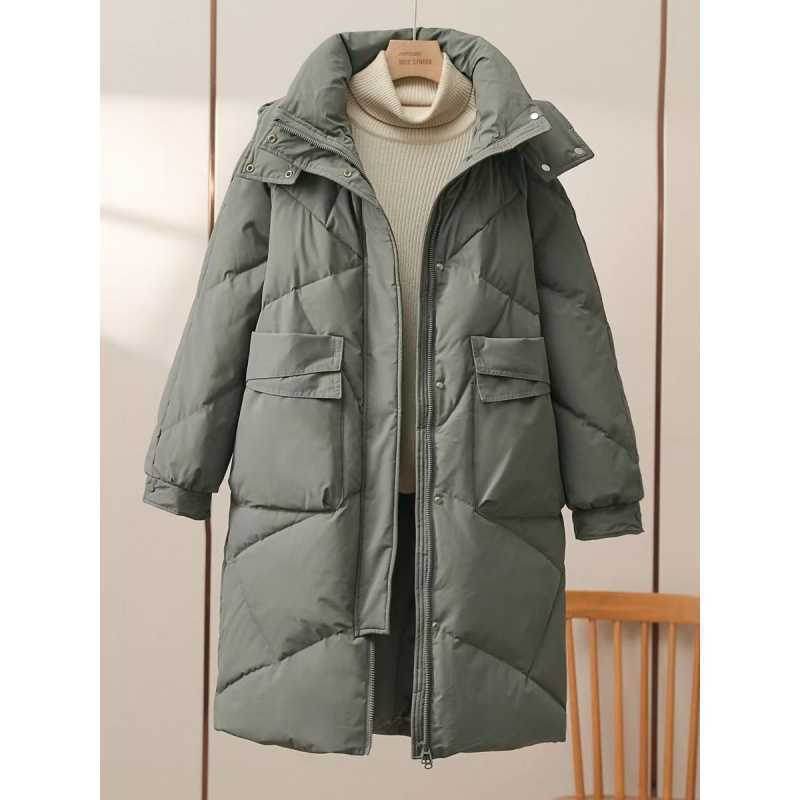 Buycenter Women's Mid-Length Cotton-Padded Coat - Plus Size & Warm - Buy Center