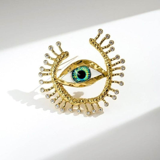 Retro Devil's Eye Brooch - Fashionable European & American Design Accessory - Buy Center