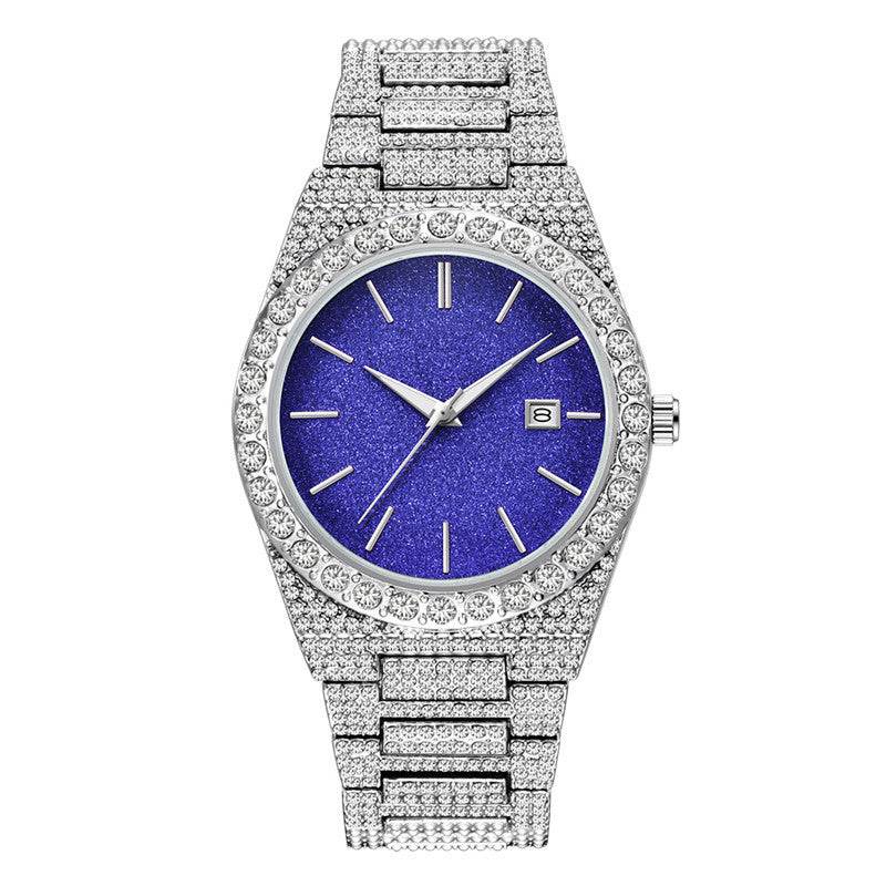 Stylish Men's Diamond Calendar Quartz Watch - Modern Design for Everyday Use - Buy Center