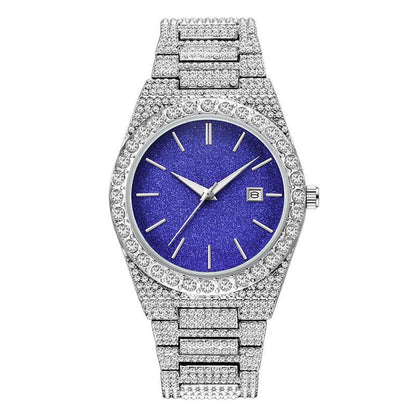 Stylish Men's Diamond Calendar Quartz Watch - Modern Design for Everyday Use - Buy Center