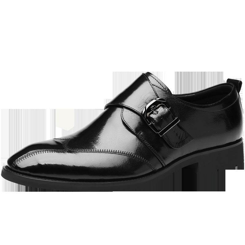 Casual Men's Buckle Leather Shoes - Color-Changing Embroidery Style - Buy Center