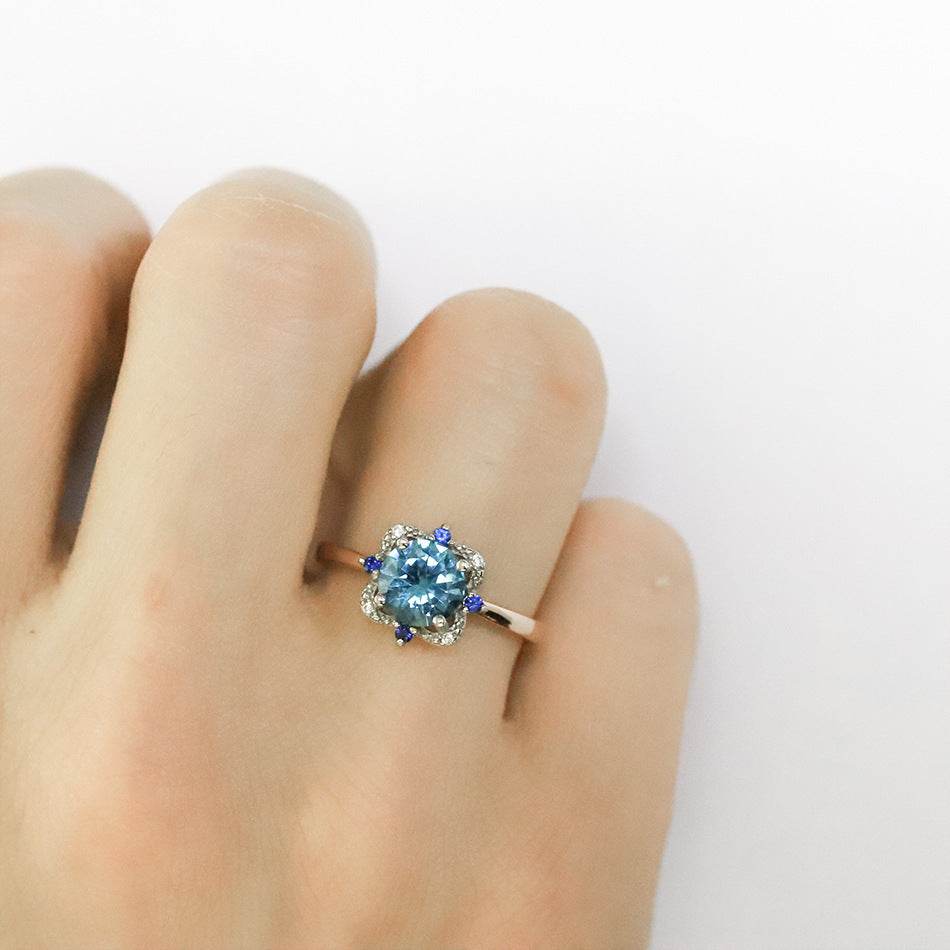 Buycenter Sterling Silver Rose Gold Electroplated Flower Ring - Sizes 5-9 - Buy Center