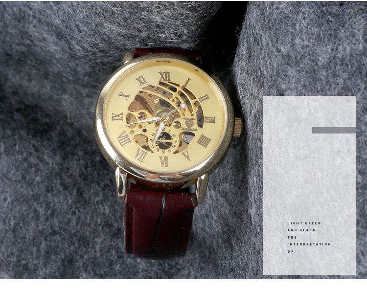 Buy Center Hollow Mechanical Watch - Luminous Display & Waterproof Design - Buy Center