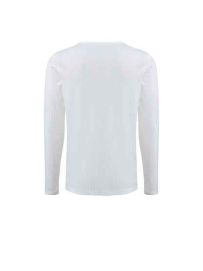 Men's Long Sleeve Crew Neck T-Shirt - Casual Solid Top for Every Season - Buy Center