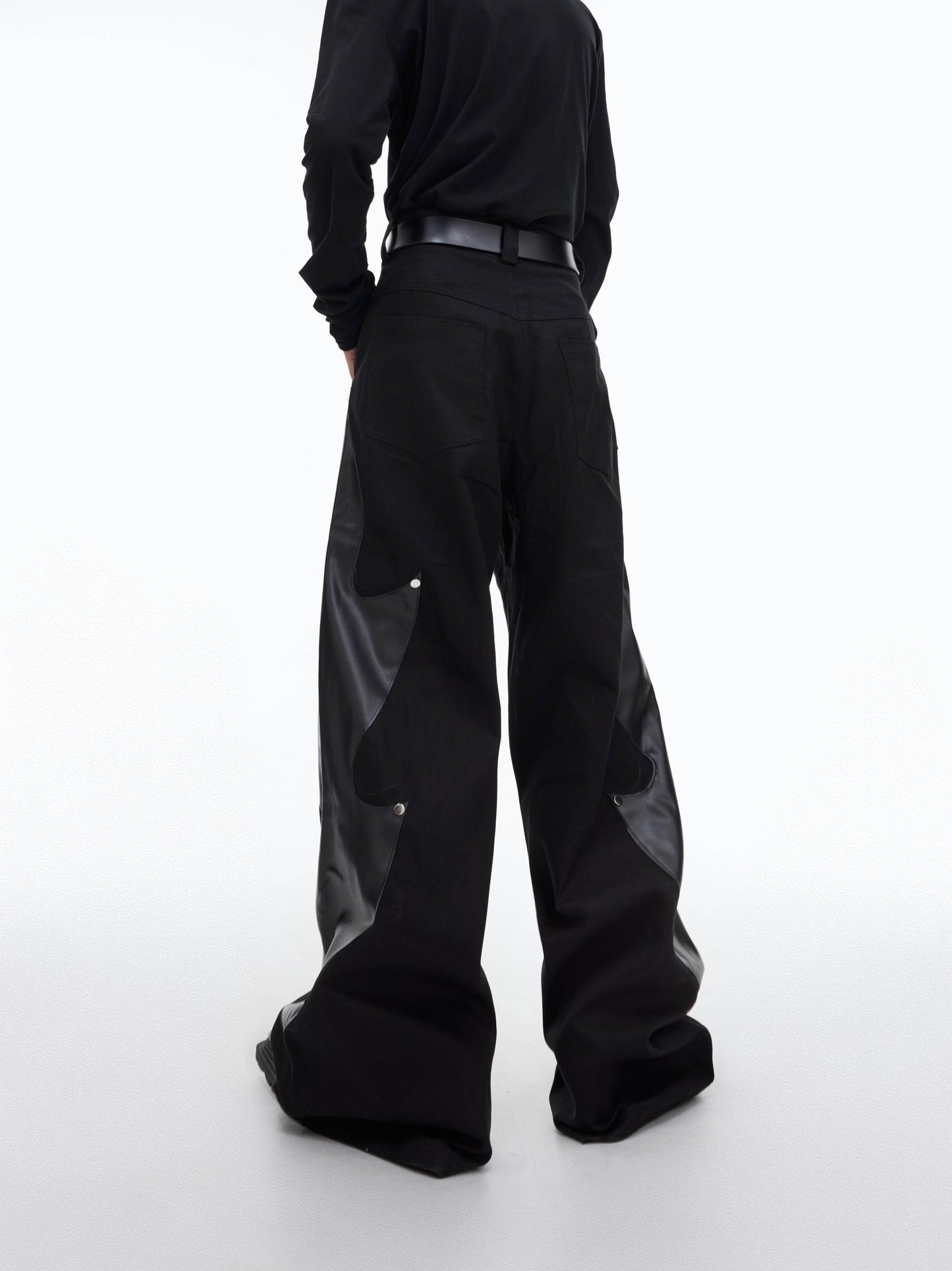 Niche Patchwork Flame Rivet Cargo Pants - Stylish Casual Wear for All - Buy Center