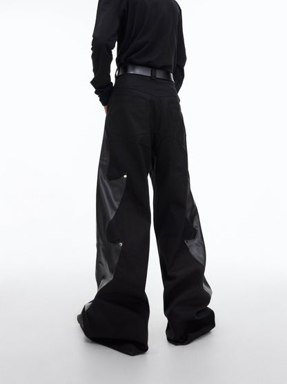 Niche Patchwork Flame Rivet Cargo Pants - Stylish Casual Wear for All - Buy Center