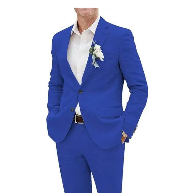 Buycenter Casual Men's Linen Suit - Fashion Slim Fit for All Occasions - Buy Center