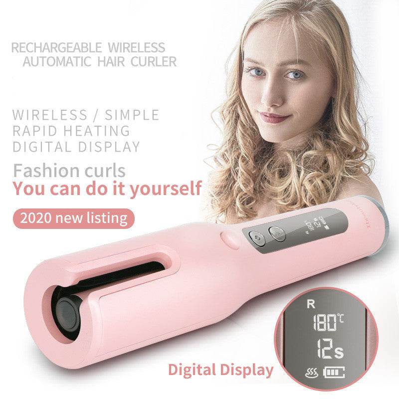 Wireless Automatic Curler - Ceramic Heat, LCD Screen & USB Rechargeable - Buy Center