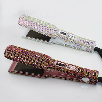 Wide Plate Rhinestone Quartz Hair Straightener - High Temp Titanium Style - Buy Center