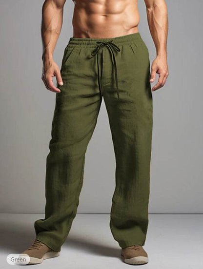 Buycenter Casual Cotton-Linen Drawstring Pants - Breathable & Comfortable - Buy Center