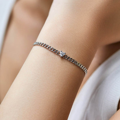 Elegant Heart Shaped Diamond Bracelet - S925 Silver for Women Gifts - Buy Center