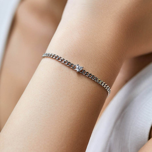 Elegant Heart Shaped Diamond Bracelet - S925 Silver for Women Gifts - Buy Center