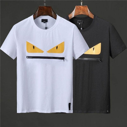 Buycenter Couple Short-Sleeved T-Shirt - Cotton Geometric Design - Buy Center