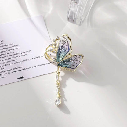 Buycenter Translucent Butterfly Tassel Brooch - Elegant Gift for Weddings - Buy Center