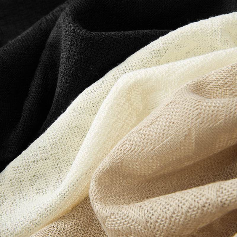 Buycenter Men's Short Sleeve Knitted Shirt - Solid Color, Slim Fit - Buy Center