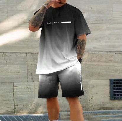 Casual Sports Short Sleeve Set for Men - Lightweight & Breathable Summer Comfort - Buy Center