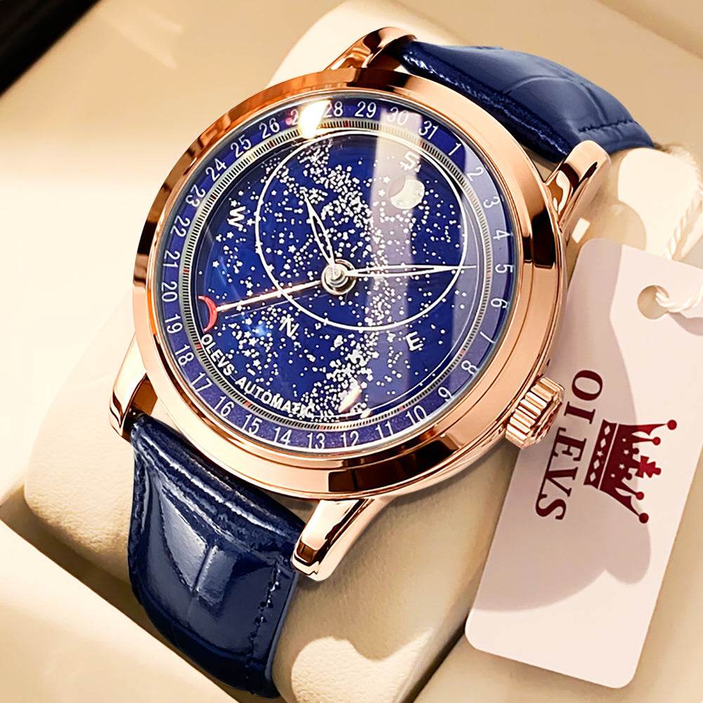 Buycenter Starry Sky Luminous Men's Watch - Full-Automatic Mechanical Timepiece - Buy Center