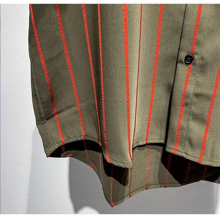 Men's Striped Short-Sleeved Shirt - Comfortable Black & Brown Style 2025 - Buy Center