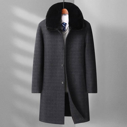 Stylish Men's Wool Overcoat - Elegant Plaid Design for Winter Wear - Buy Center