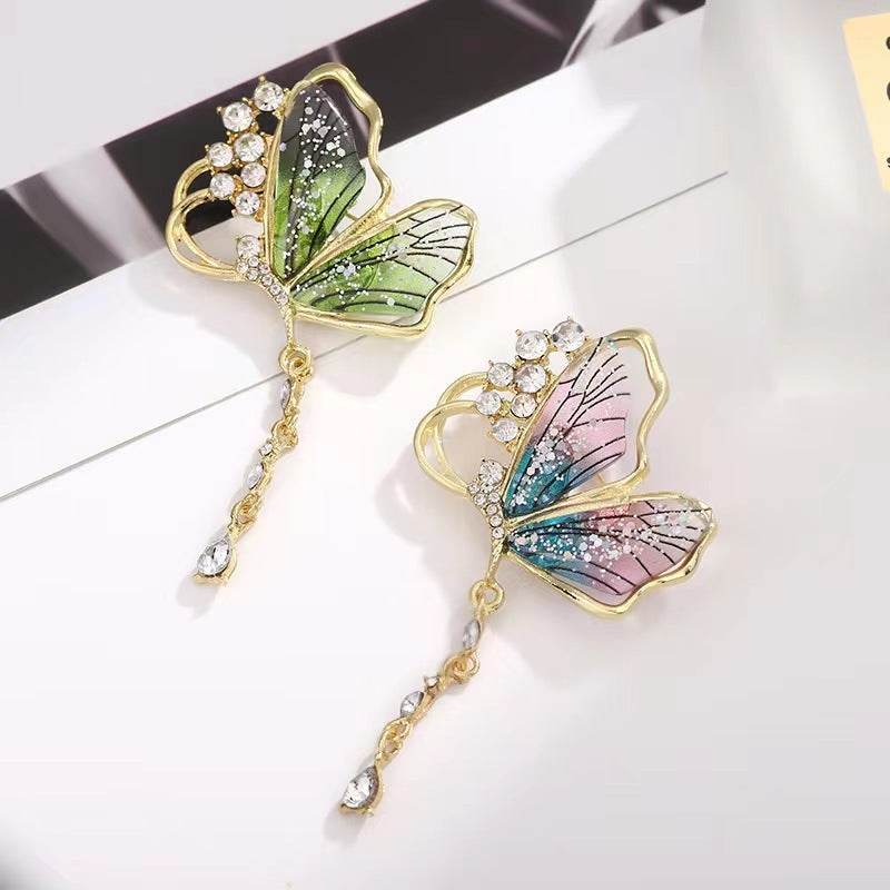 Buycenter Translucent Butterfly Tassel Brooch - Elegant Gift for Weddings - Buy Center