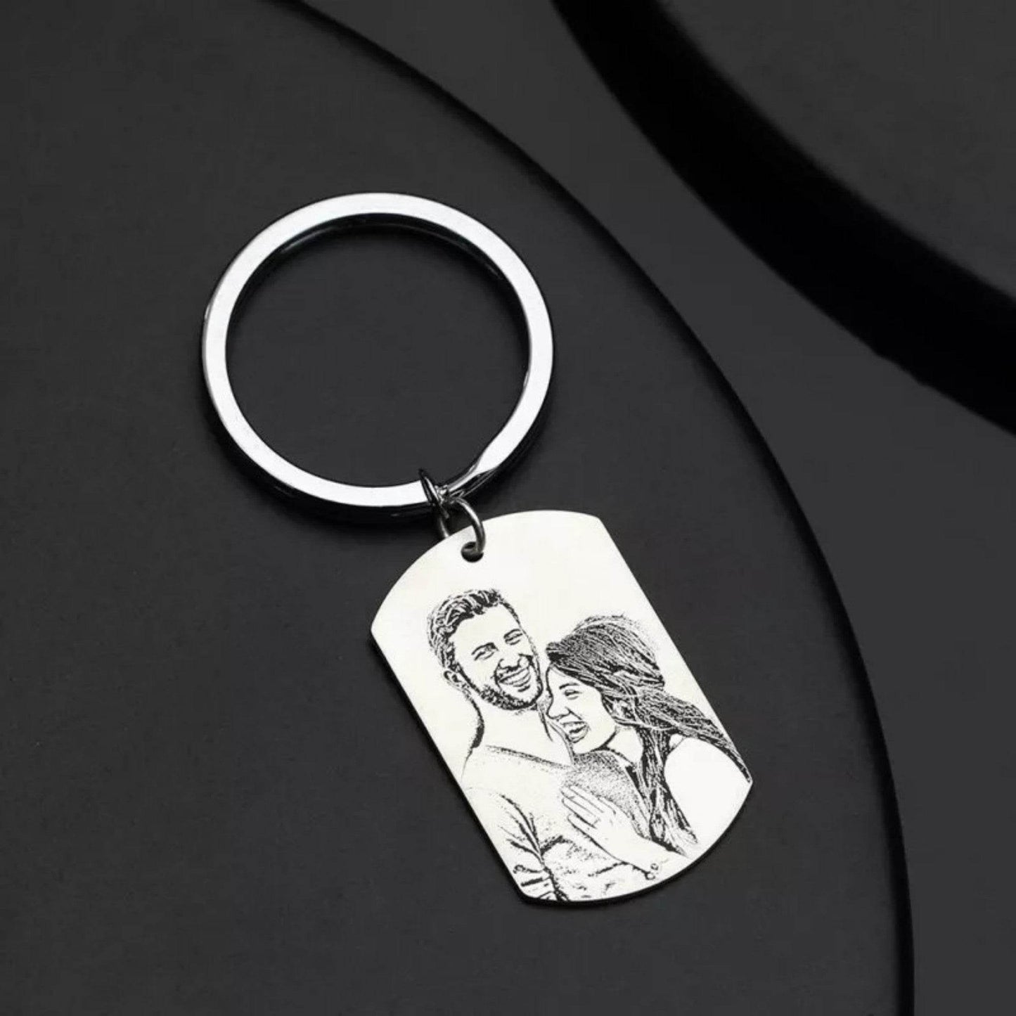 Personalized S925 Sterling Silver Keychain - Custom Photo Pendant Gift - Buy Center