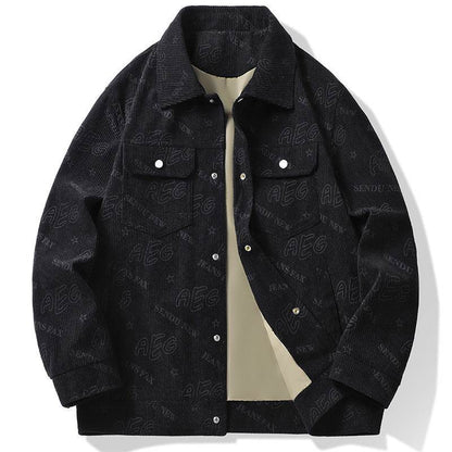 Trendy Men's Lapel Casual Jacket - Lightweight Corduroy Blazer for Youth - Buy Center