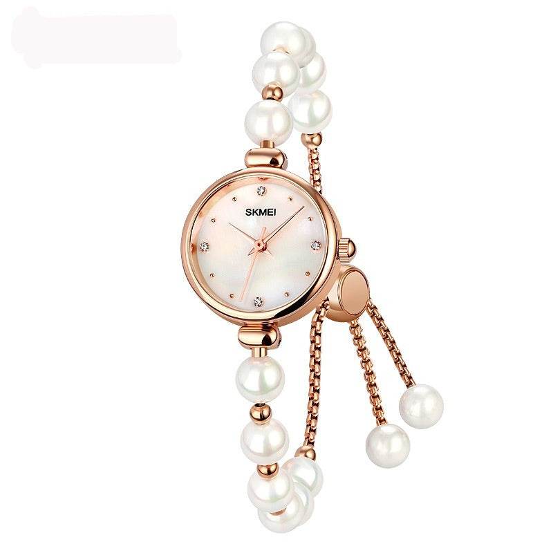 Buy Center Elegant Women's Quartz Watch - Pearl Strap & All-match Design - Buy Center
