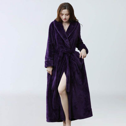 Thick Waist Velvet Men's Bathrobe - Stylish Long Flannel Cardigan 2025 - Buy Center