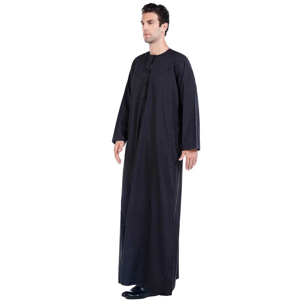 Elegant Middle Eastern Men's Robe - Cotton Blend with Stylish Embroidery - Buy Center