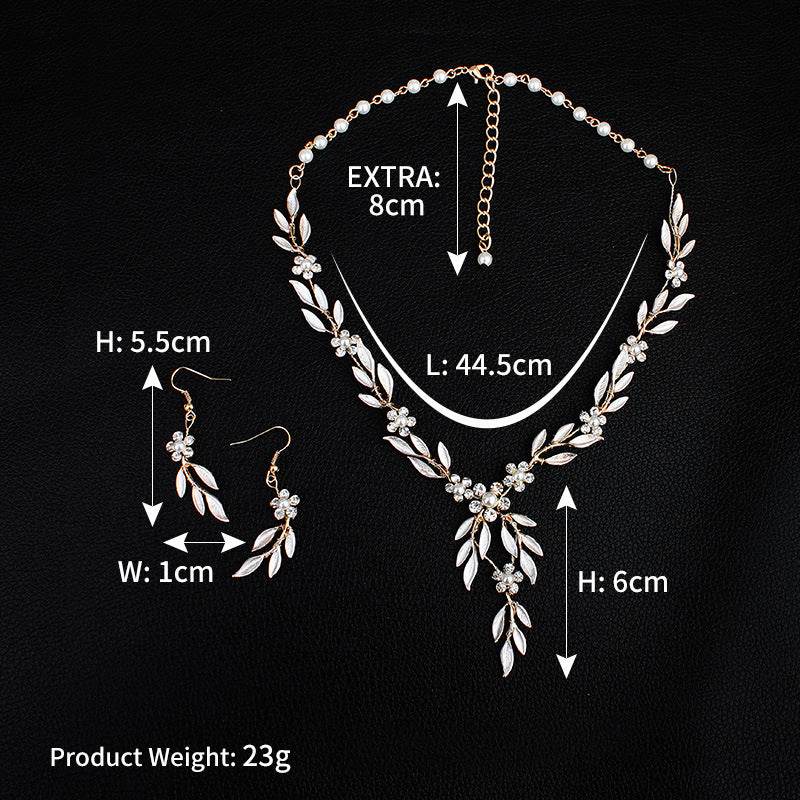 European-American Bridal Jewelry Set - Elegant 3-Piece Earrings & Necklace - Buy Center