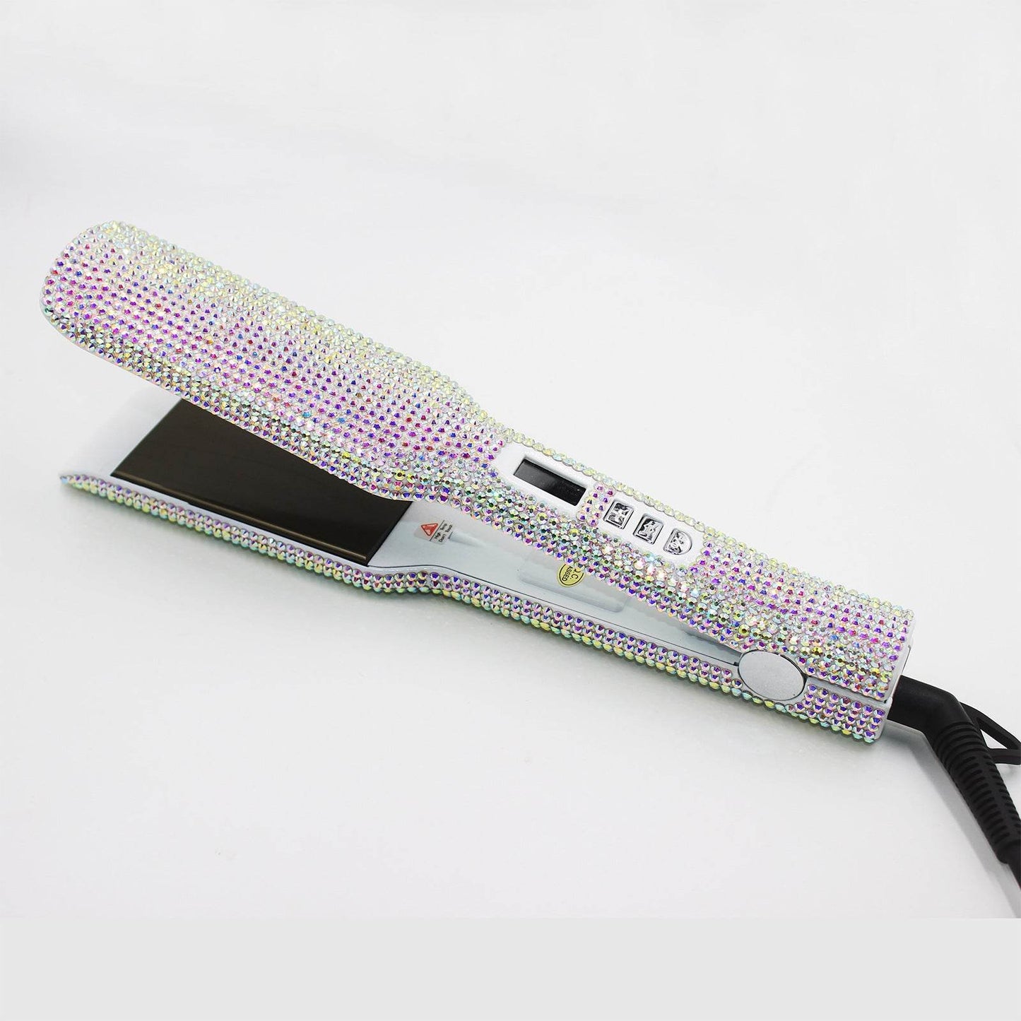 Wide Plate Rhinestone Quartz Hair Straightener - High Temp Titanium Style - Buy Center