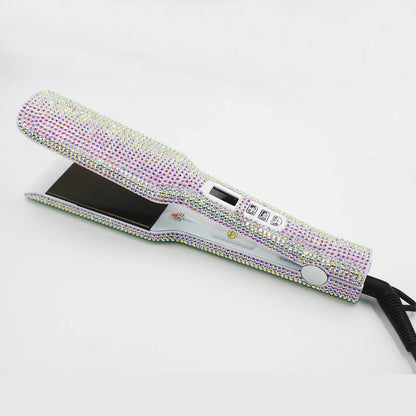 Wide Plate Rhinestone Quartz Hair Straightener - High Temp Titanium Style - Buy Center