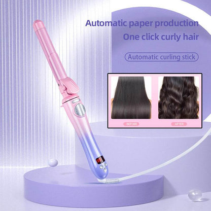 Gradient Temperature Adjustable Curling Iron - Stylish 25mm Pink Purple Tool - Buy Center