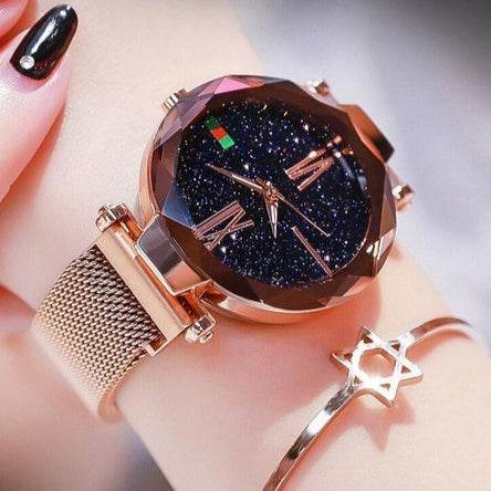 Buy Center Starry Sky Women's Watch - Diamond Quartz with Magnet Mesh - Buy Center