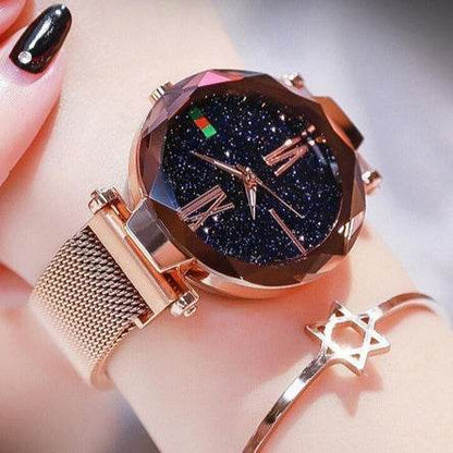 Buy Center Starry Sky Women's Watch - Diamond Quartz with Magnet Mesh - Buy Center