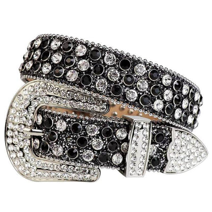 Women's Rhinestone Alloy Pin Buckle Belt - Trendy Rivet Design for Any Outfit - Buy Center