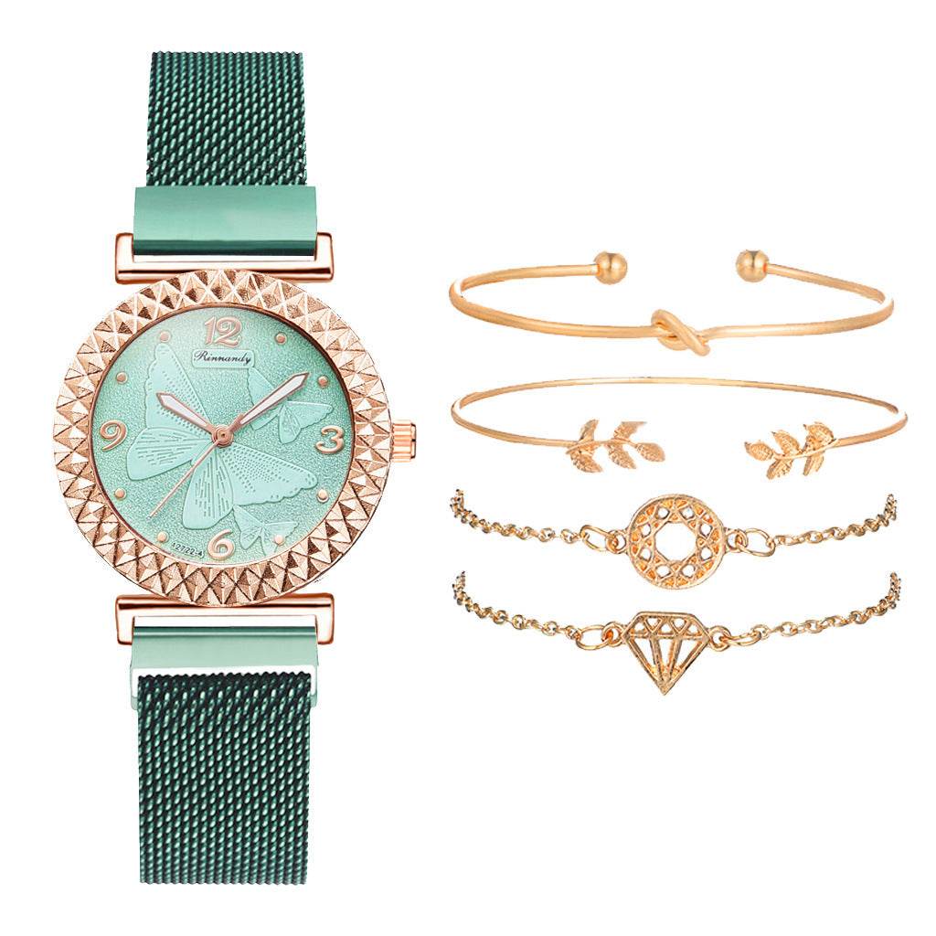 Elegant Butterfly Watch & Bracelet Set - Chic Quartz for Women - Buy Center