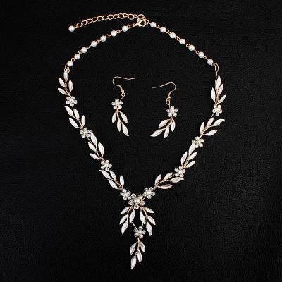 European-American Bridal Jewelry Set - Elegant 3-Piece Earrings & Necklace - Buy Center
