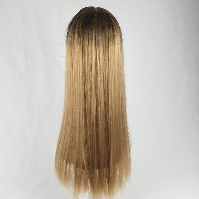 Long Straight Gradient Fake Hair - Chic Synthetic Wig for All Skin Tones - Buy Center