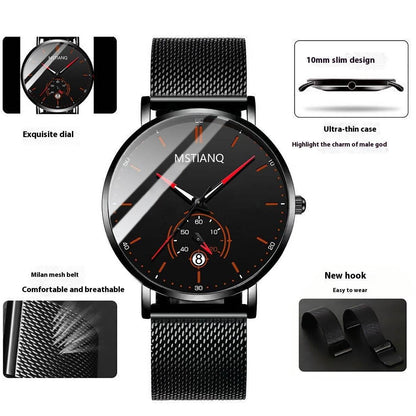 Trade Watch Stylish Black Technology Belt - Refined Steel Design, Trendy Look - Buy Center