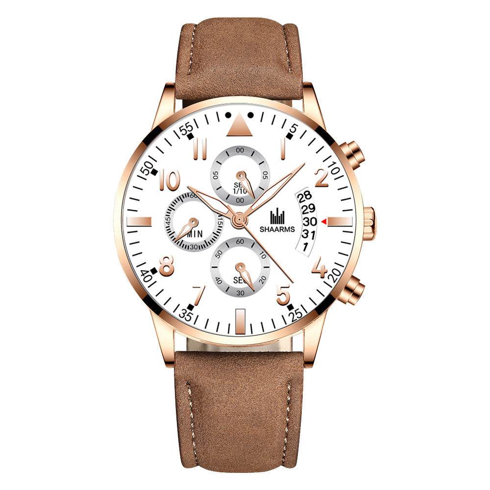 BuyCenter Men's Casual Quartz Watch - Stylish Rose Gold & Imitation Leather - Buy Center