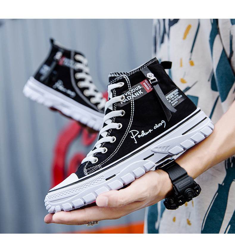 Casual Men's High Top Canvas Sneakers - Stylish Vulcanize Shoes 2025 - Buy Center
