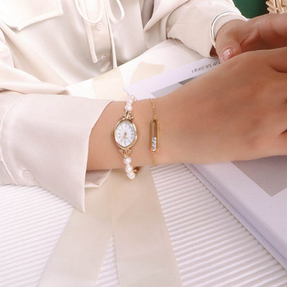 Exquisite Freshwater Pearl Watch Bracelet - Elegant Quartz for Women - Buy Center