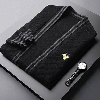 Men's Korean Style Slim Fit Cardigan - Trendy Long Sleeve Knitwear - Buy Center