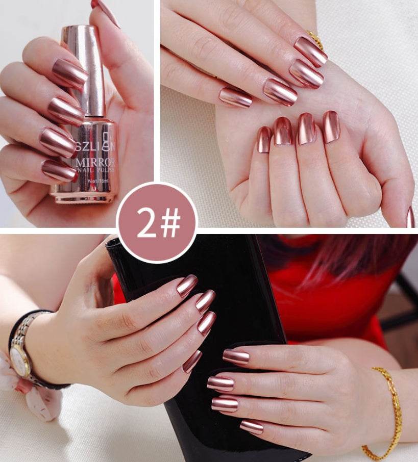 12-Color Mirror Nail Polish - Dazzling Metallic Shine for Fashionistas - Buy Center
